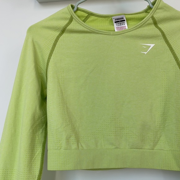 Gymshark Tops - Gymshark Lime Green Cropped Long Sleeve Top